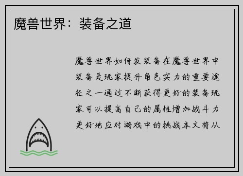 魔兽世界：装备之道